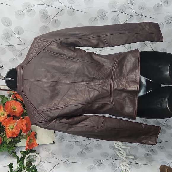 Marc New York Andrew Marc Diamond Quilted Leather Moto Jacket - Extra Small - Picture 7 of 13